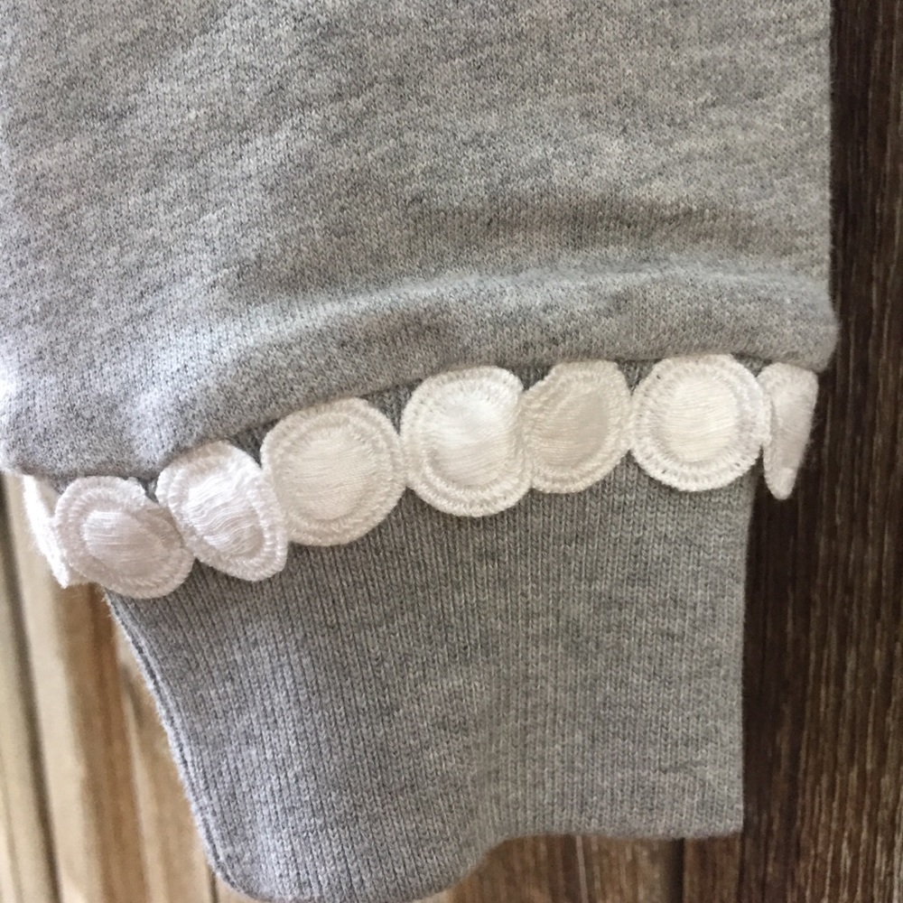 J. Crew Gray Pom Pom Sweatshirt Size Medium - Picture 9 of 14